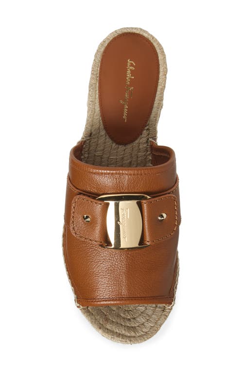 Ferragamo Espadrille Wedge Sandal In Brown