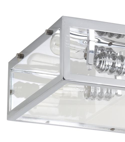 Jonathan Y Grayson 2-light Bohemian Farmhouse Iron/glass Led Flush Mount In Silver