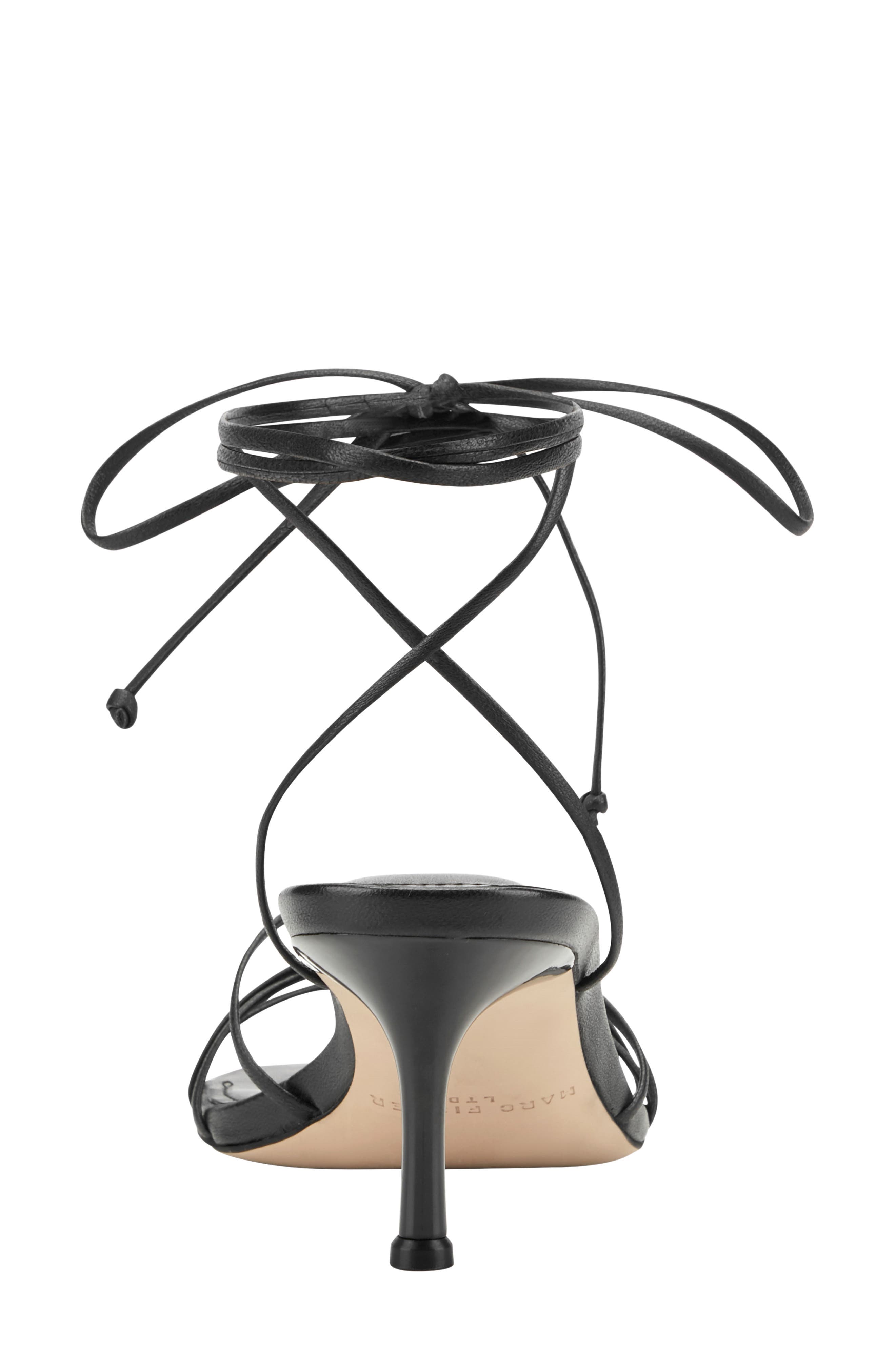 Marc Fisher Gineva Ankle Wrap Kitten Heel Sandal, Alternate, color, Black
