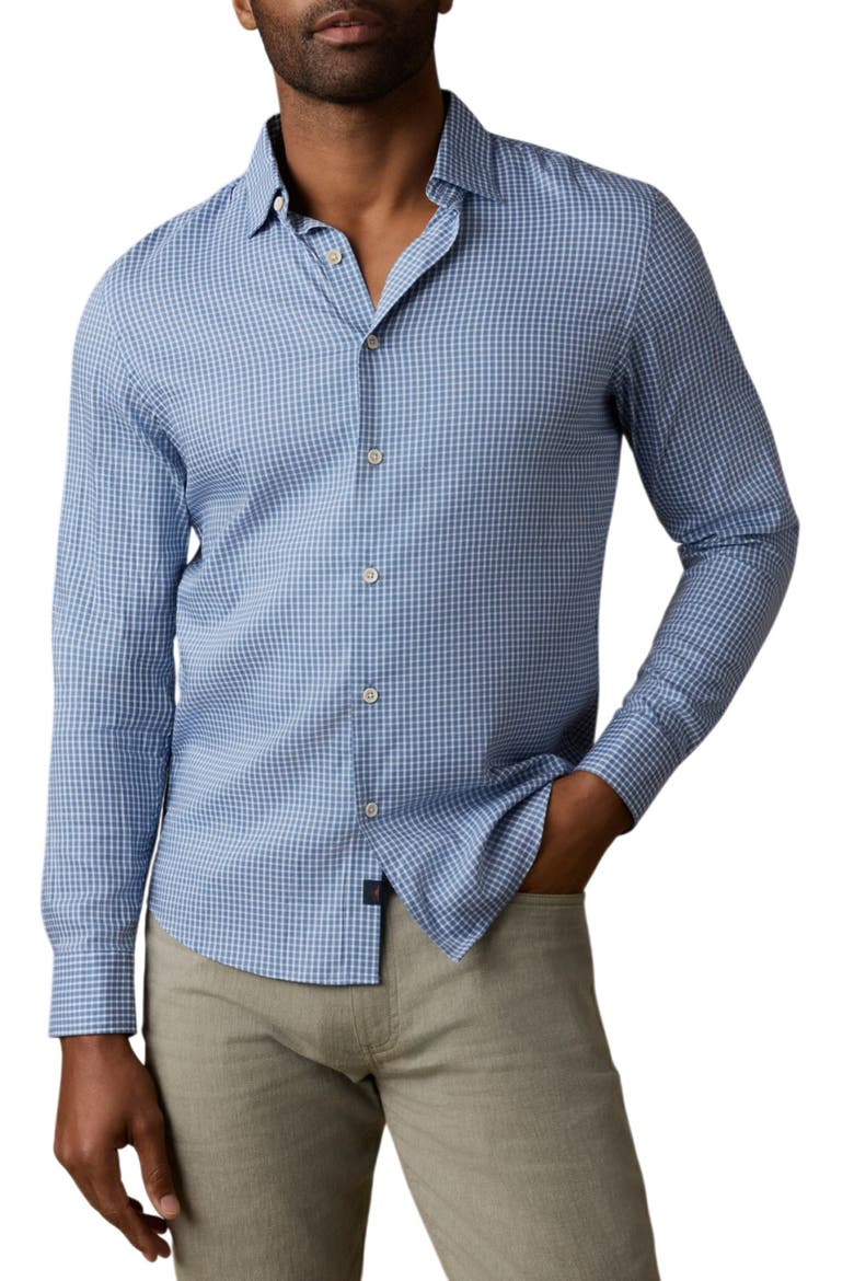 Movement Monterrey Plaid Button-Up Shirt, Main, color, WHITE BLUE CHECK