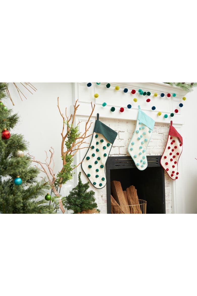 Christmas String Lights Pompom Decorative Hanging Garland 48", Alternate, color, Blue