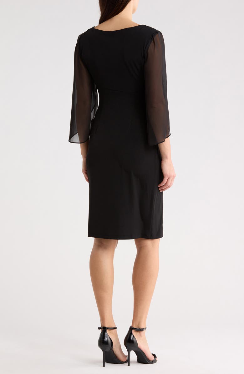 Connected Apparel Sheer Sleeve Dress, Alternate, color, 