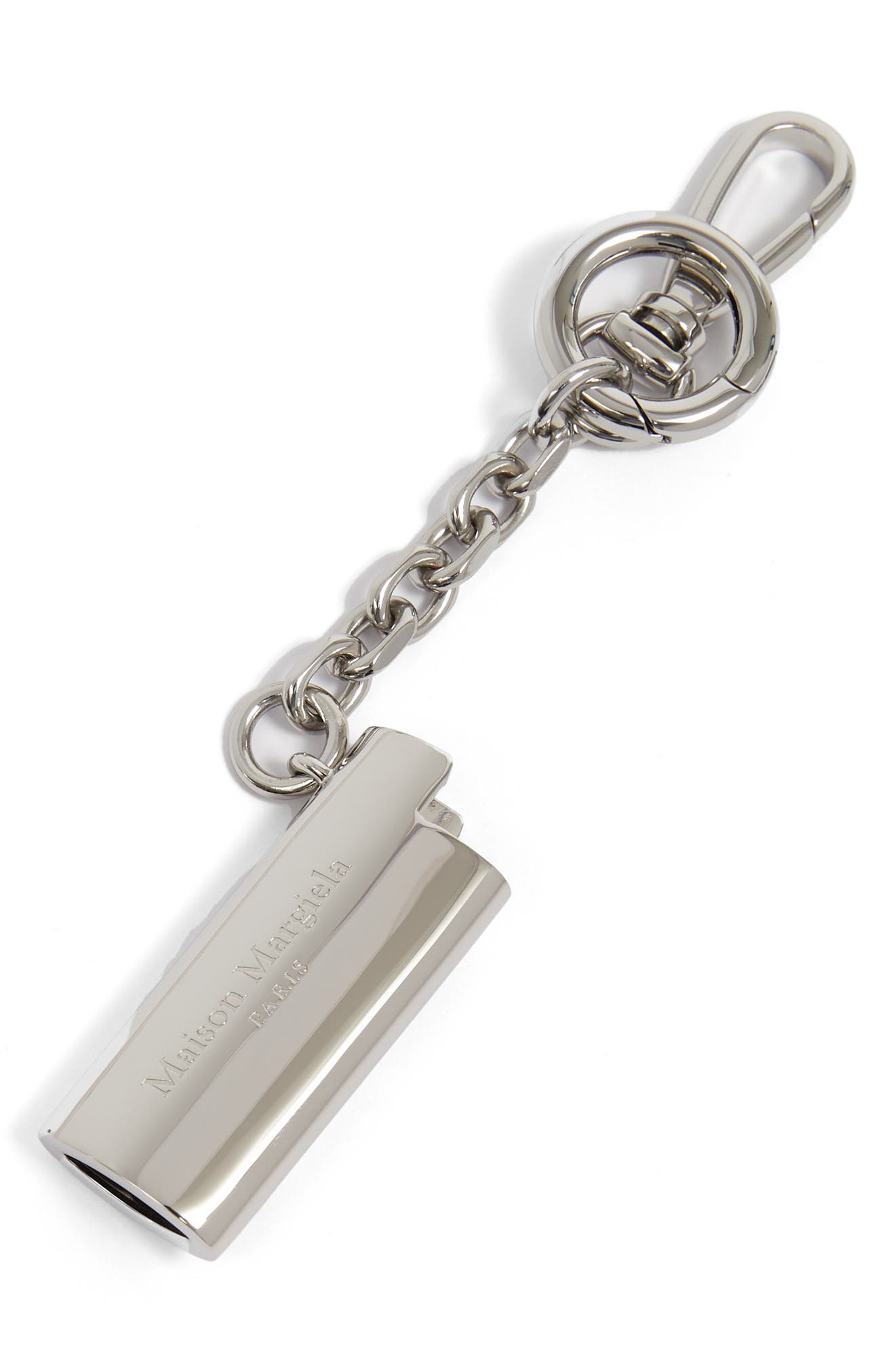 Maison Margiela Lighter Case Key Ring, Main, color, Silver