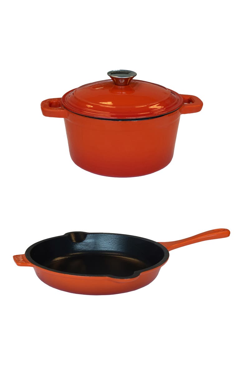 Neo 4-Piece Cast Iron Grill Set, Main, color, ORANGE