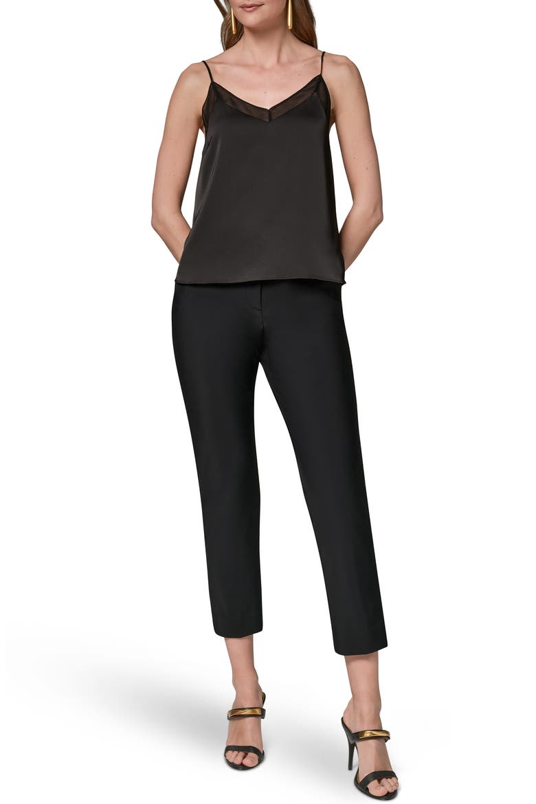 Mesh Trim Camisole, Alternate, color, BLACK