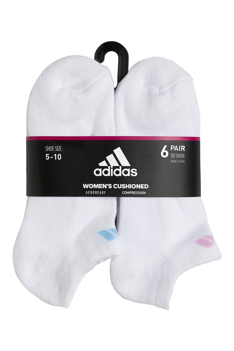 Athletic Cushion Socks - Pack of 6, Alternate, color, WHITE