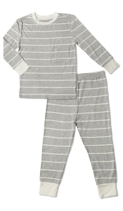 Everly Grey Emerson Fitted Long Sleeve 2-piece Pajamas In Gray