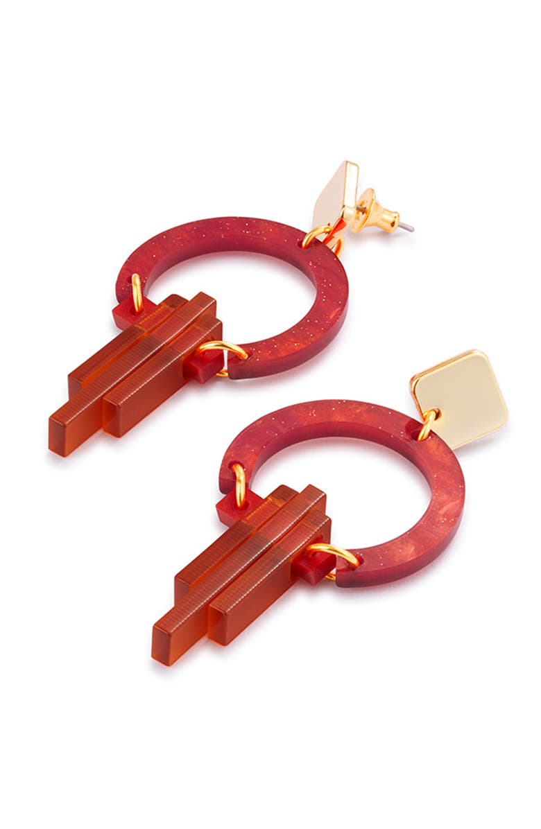 Toolally Petite Art Deco Chandeliers - Sienna Red, Alternate, color, Sienna Red