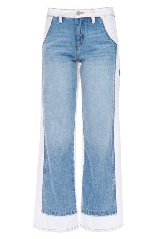 Bayeas Jeremy Two-tone High Waist Wide Leg Jeans In Cream