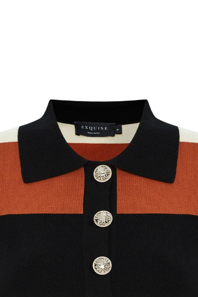 Aidanne Polo Collar Knit Blouse, Alternate, color, MULTI COLOR