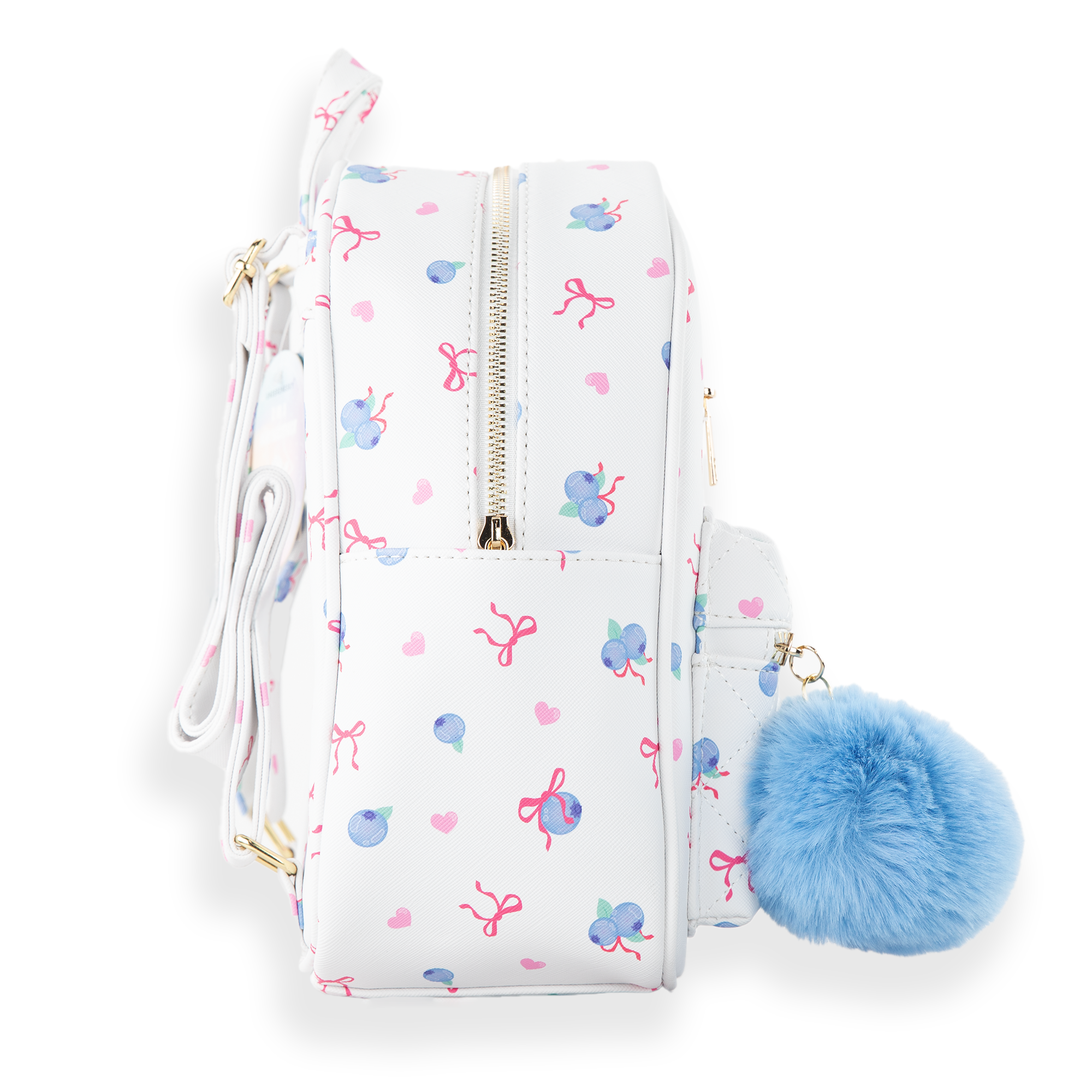Blueberry & Ribbon Quilted Mini Backpack Set, Alternate, color, Berrylicious Bow/ White