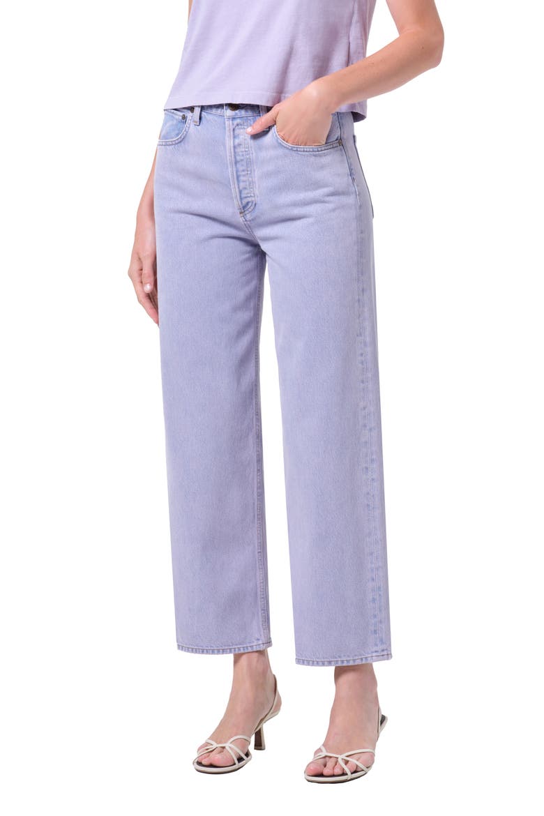 Ren High Waist Ankle Wide Leg Jeans, Alternate, color, AURA