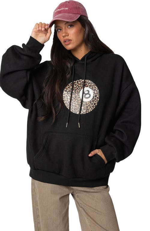 Edikted Leopard 8 Oversized Hoodie In Black