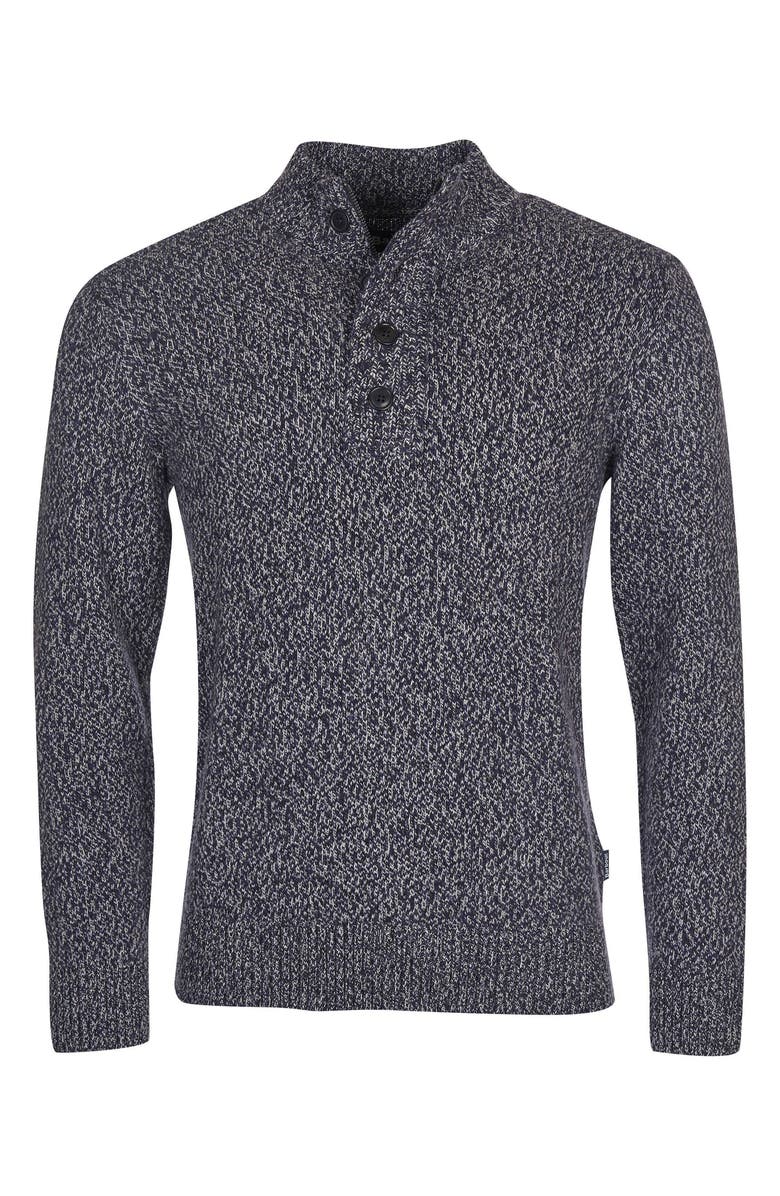 Barbour Sid Half Zip Wool & Cotton Sweater, Alternate, color, Navy Marl