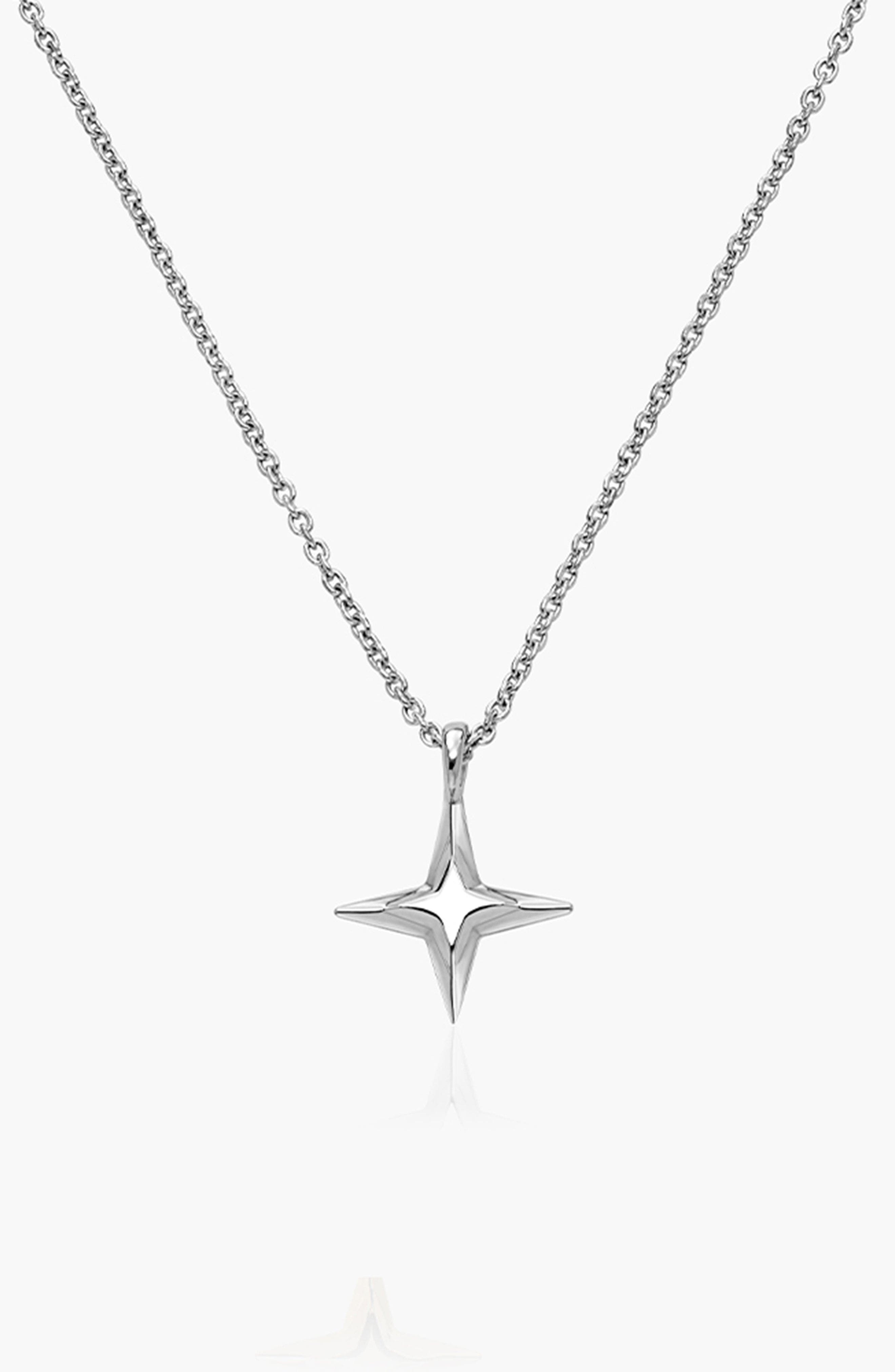 Oak & Luna Northern Star Necklace in Sterling Silver 