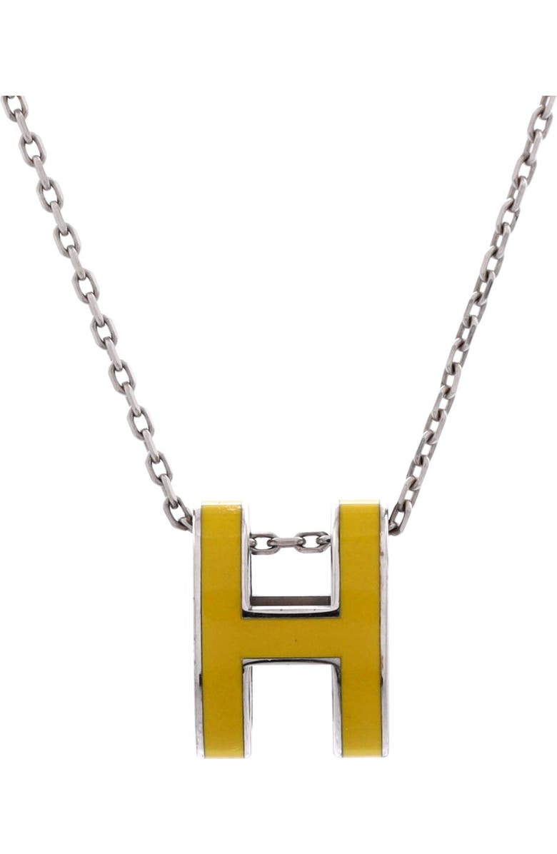 Pre-Owned Hermes Pop H Pendant Chain Necklace Metal and Enamel Mini, Main, color, Silver