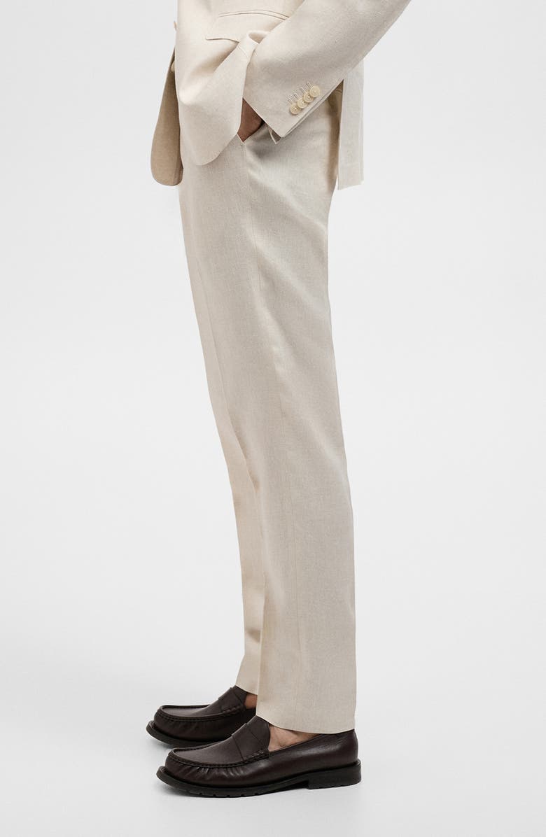 MANGO Slim Fit Suit Pants, Alternate, color, Ecru
