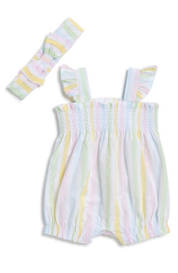Little Me Baby Girls 2-pc. Candy Stripe Bubble Romper & Headband Set In Multi