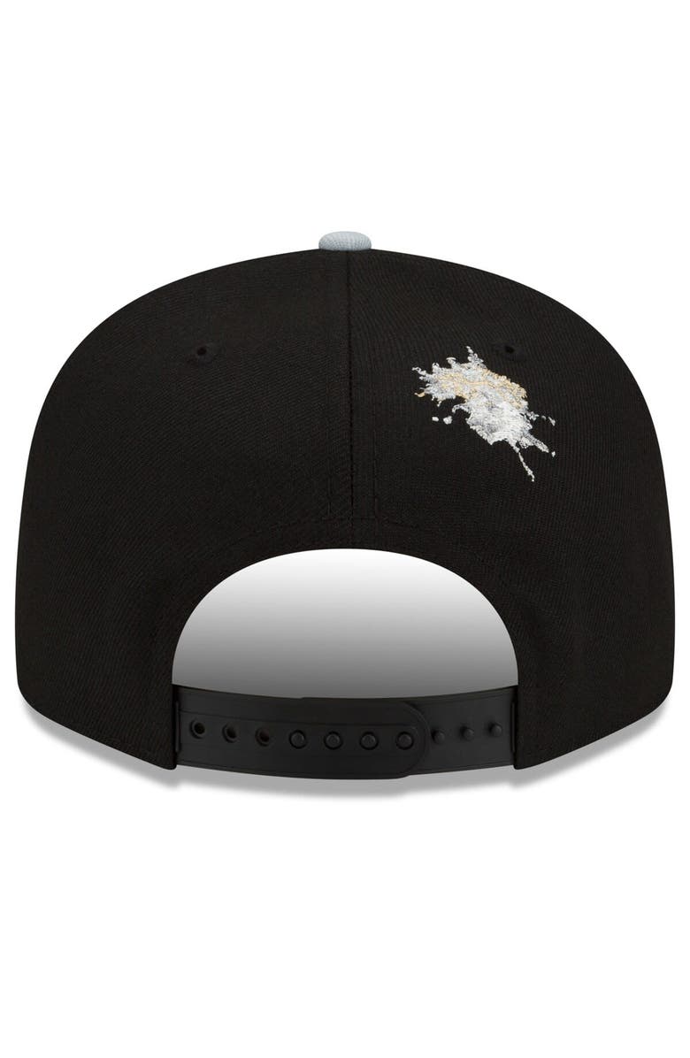 New Era x Staple Men's New Era Black/Gray Las Vegas Raiders NFL x Staple Collection 9FIFTY Snapback Adjustable Hat, Alternate, color,