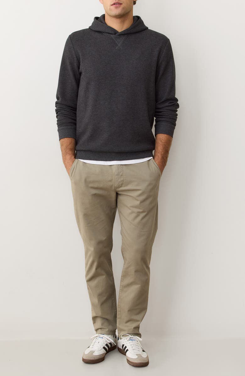 Marine Layer Waffle Stitch Hoodie, Alternate, color, Charcoal