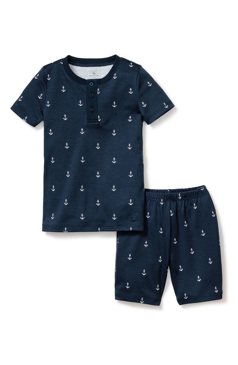 Petite Plume Kids' Print Fitted Two-Piece Pima Cotton Short Pajamas, Main, color, 
