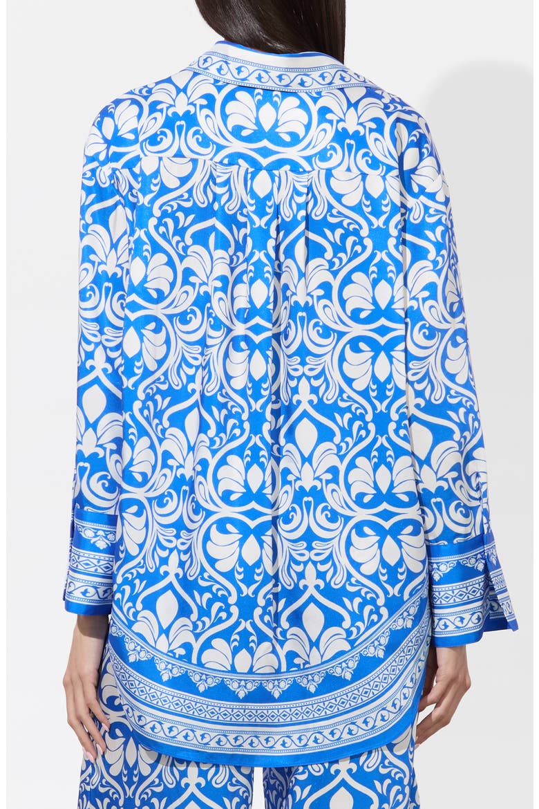Kiva Oversize Mixed Print Button-Up Shirt, Alternate, color, SOIREE TRUEBLUE