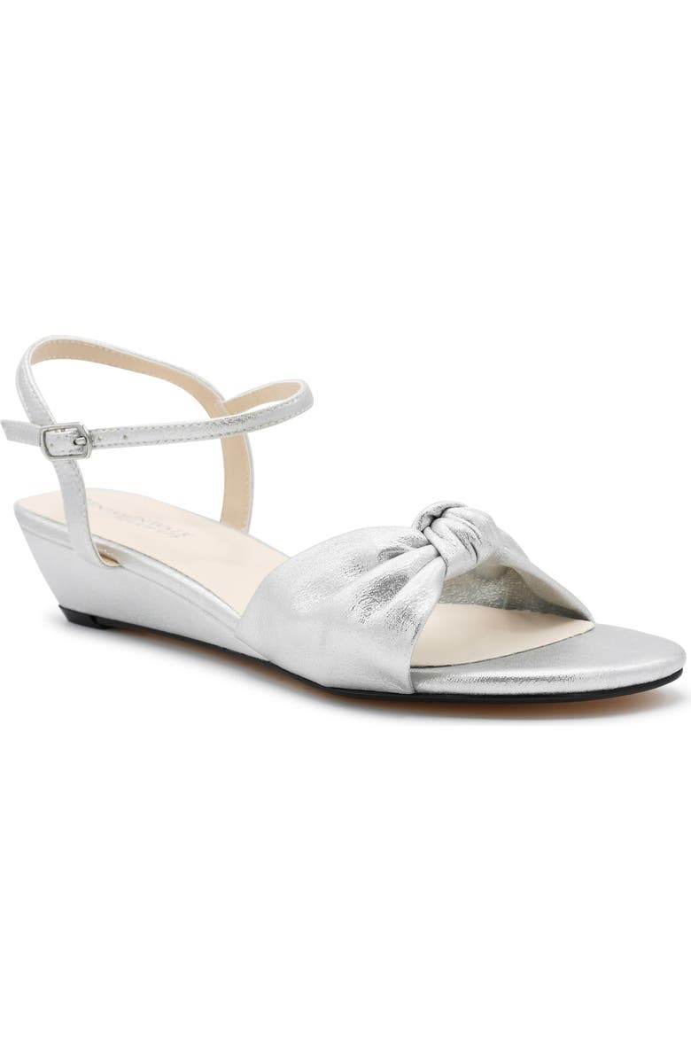 Touch Ups Rose Ankle Strap Wedge Sandal, Main, color, Silver