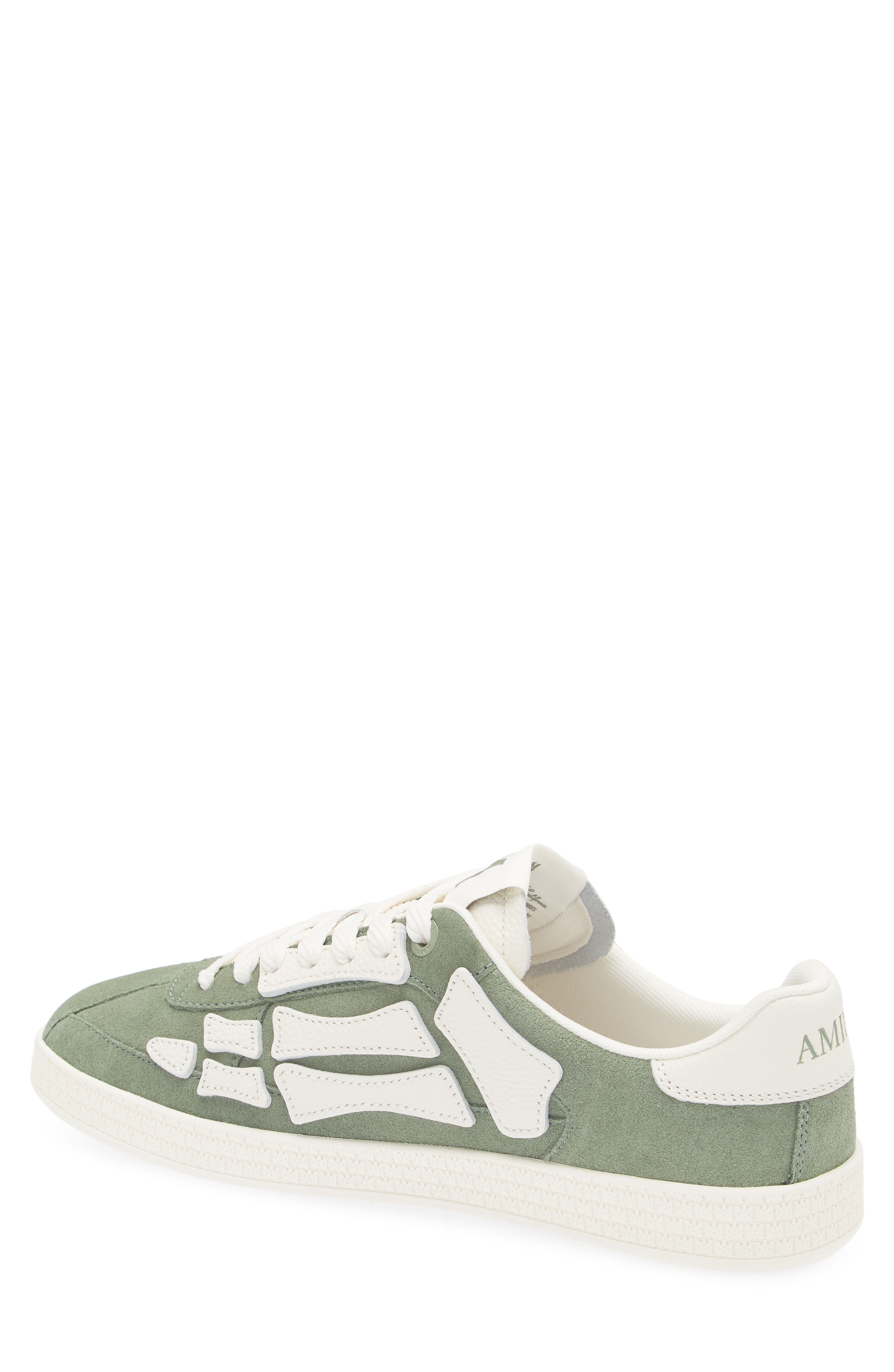 AMIRI Pacific Bones Suede Sneaker, Alternate, color, Olive