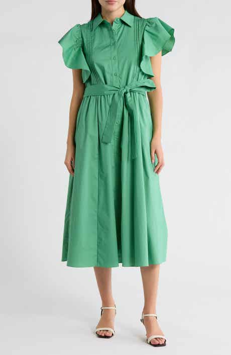 JASON WU Flutter Sleeve Midi Shirtdress