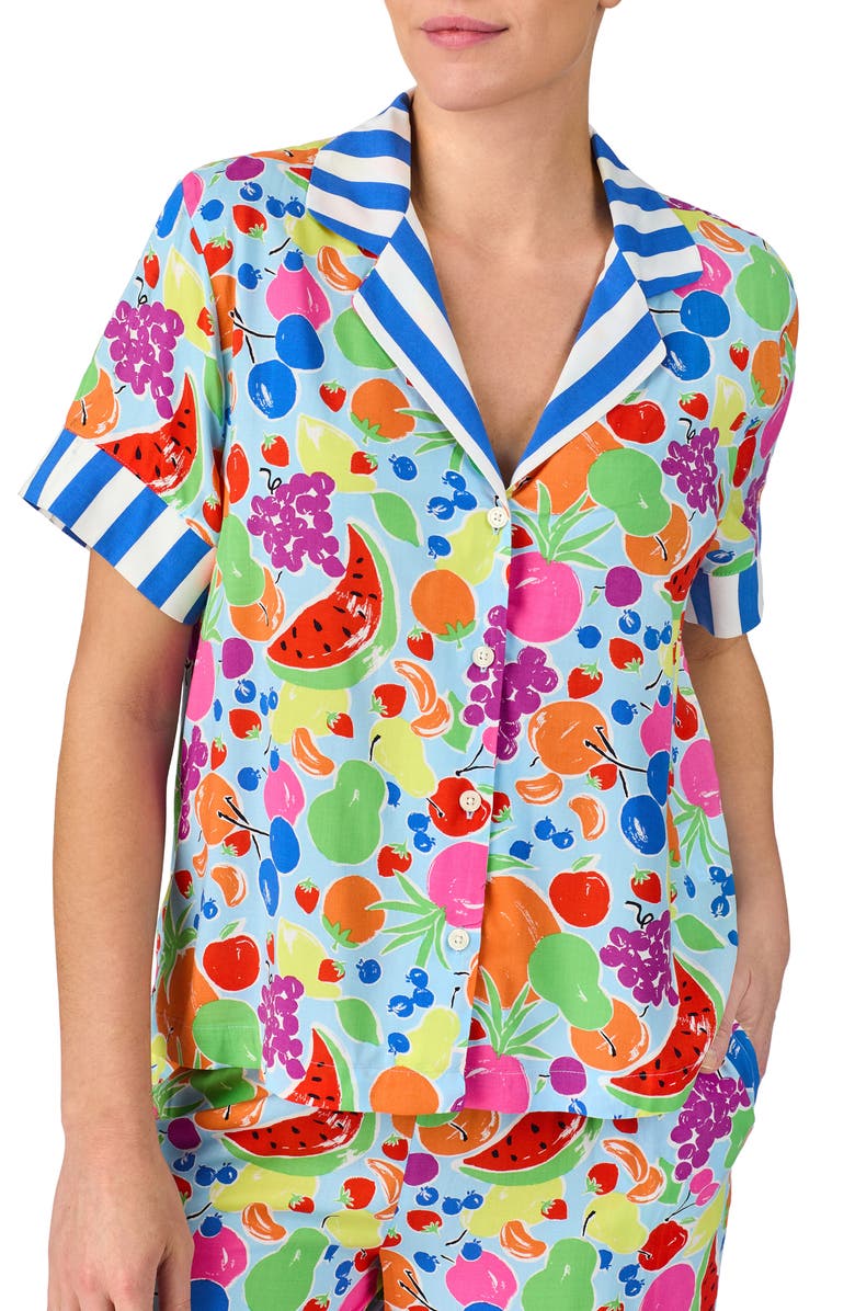 Kate Spade New York short sleeve crop pajamas, Alternate, color, 