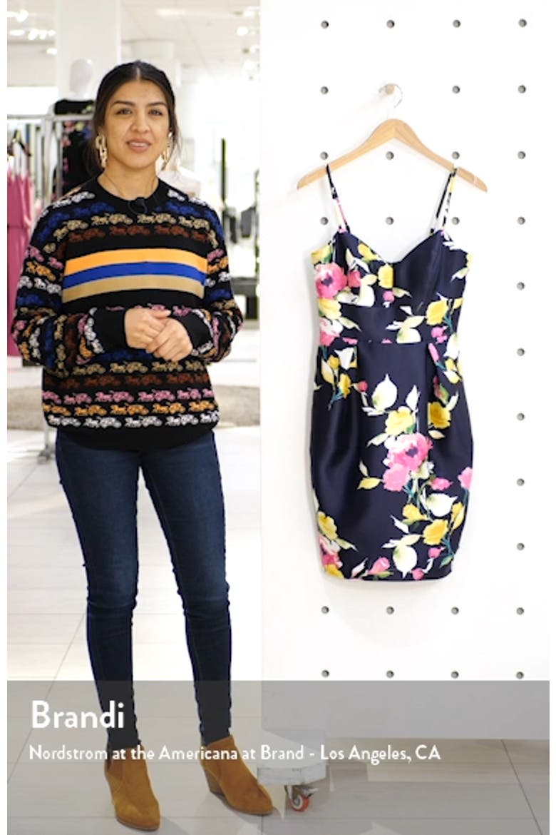 Floral Print Mikado Cocktail Dress video