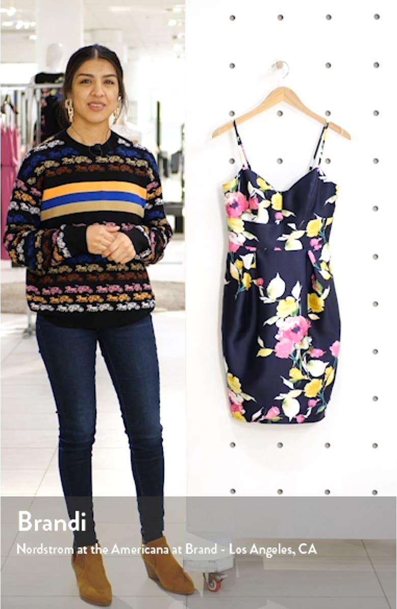 Floral Print Mikado Cocktail Dress, sales video thumbnail