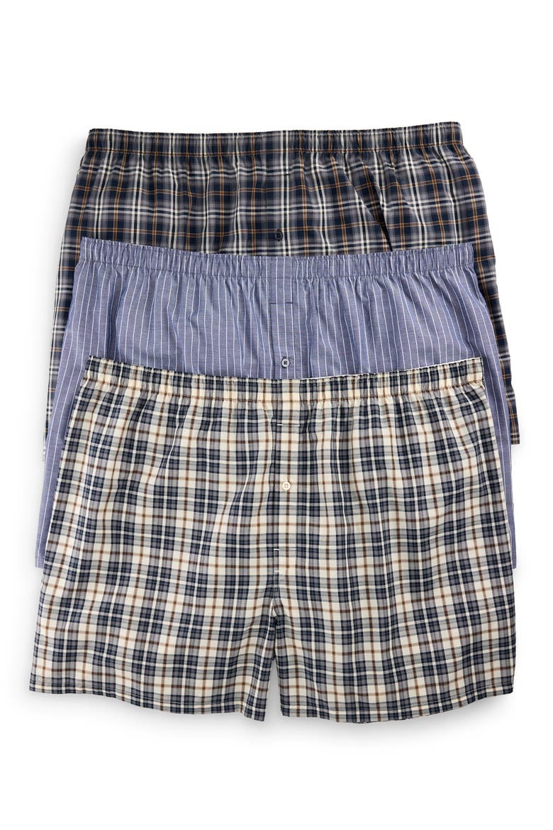 Big & Tall 3-pk 4.5 Inch Woven Boxers V2, Main, color, WINTER BLUES