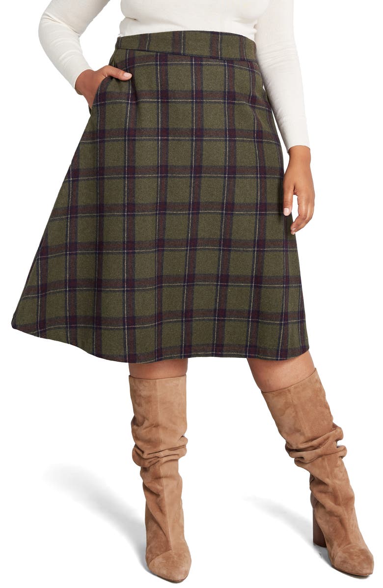 ModCloth Prim Class Hero Plaid Skirt, Alternate, color, 