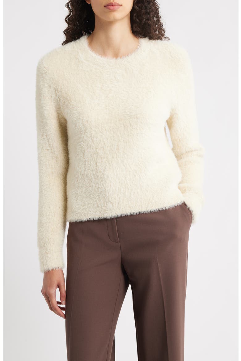 Thomas Fuzzy Crewneck Sweater, Main, color, IVORY