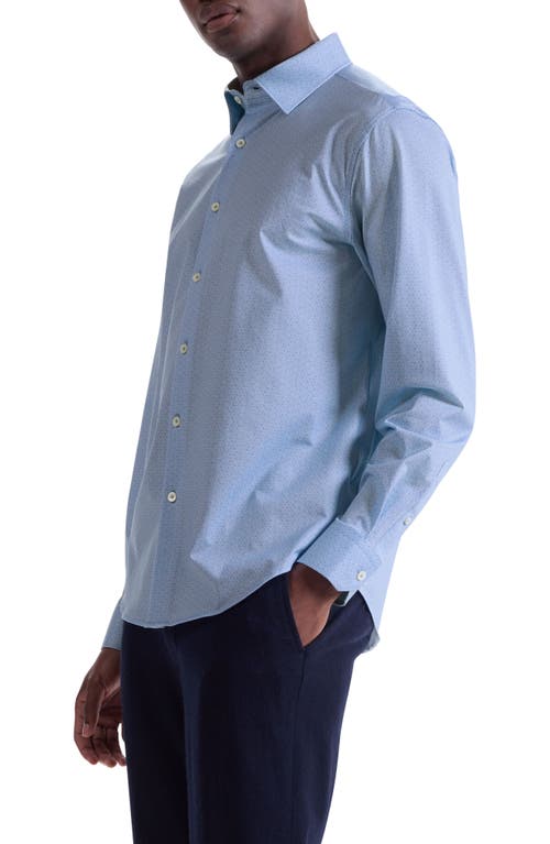 Bugatchi Jules Ooohcotton® Honeycomb Print Button-down Shirt In Blue