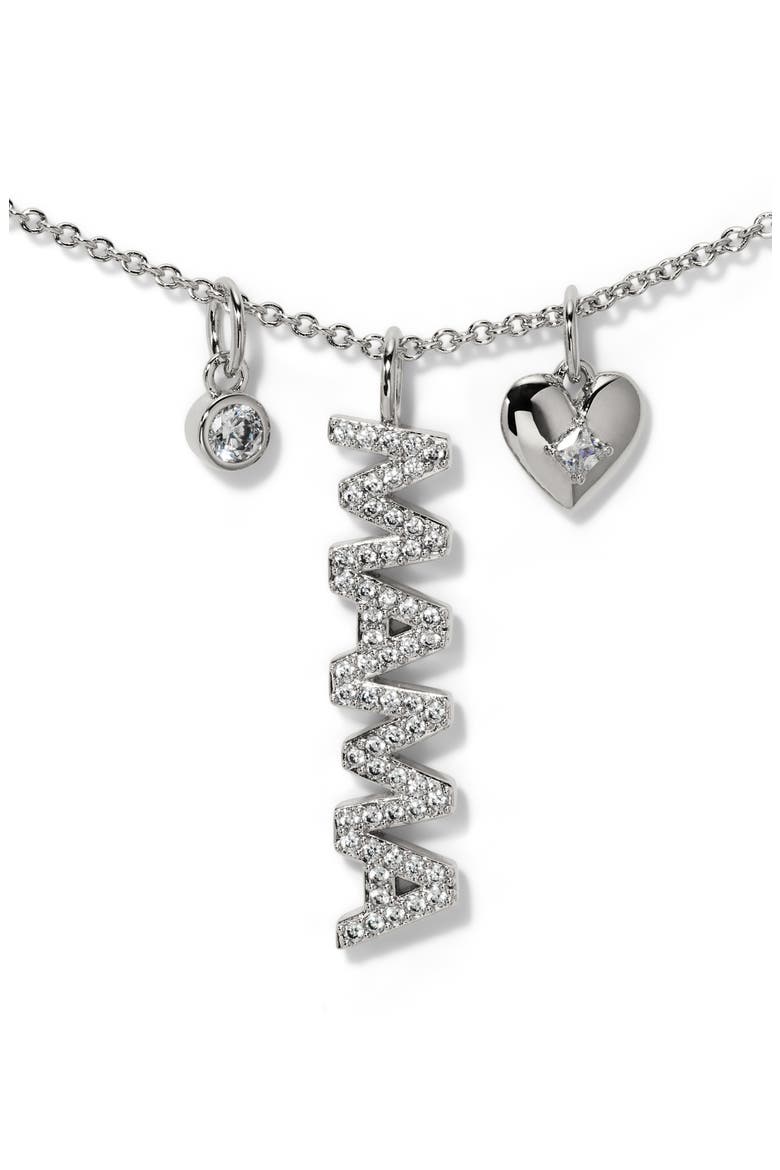 Mama Charm Necklace, Main, color, RHODIUM