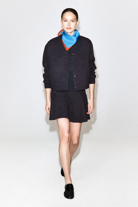 Boiled Wool-Blend Mini Skirt