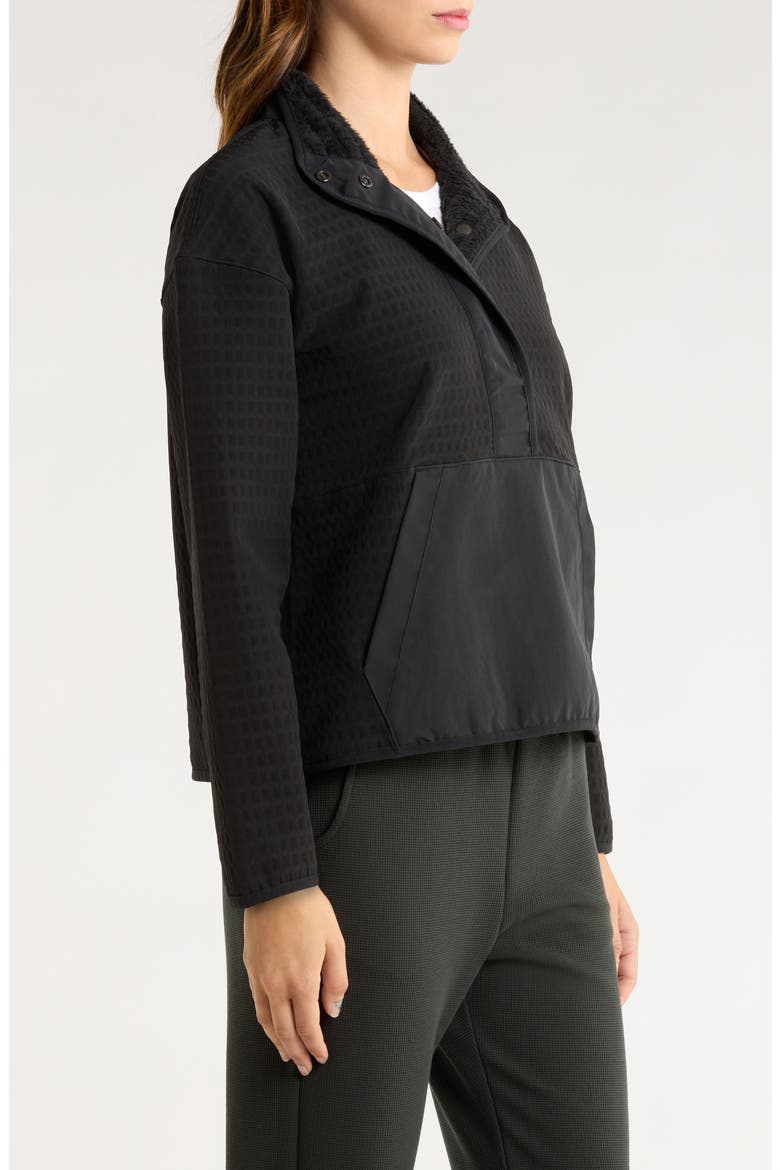 Gridback Fleece Lined Pullover, Alternate, color, BLACK