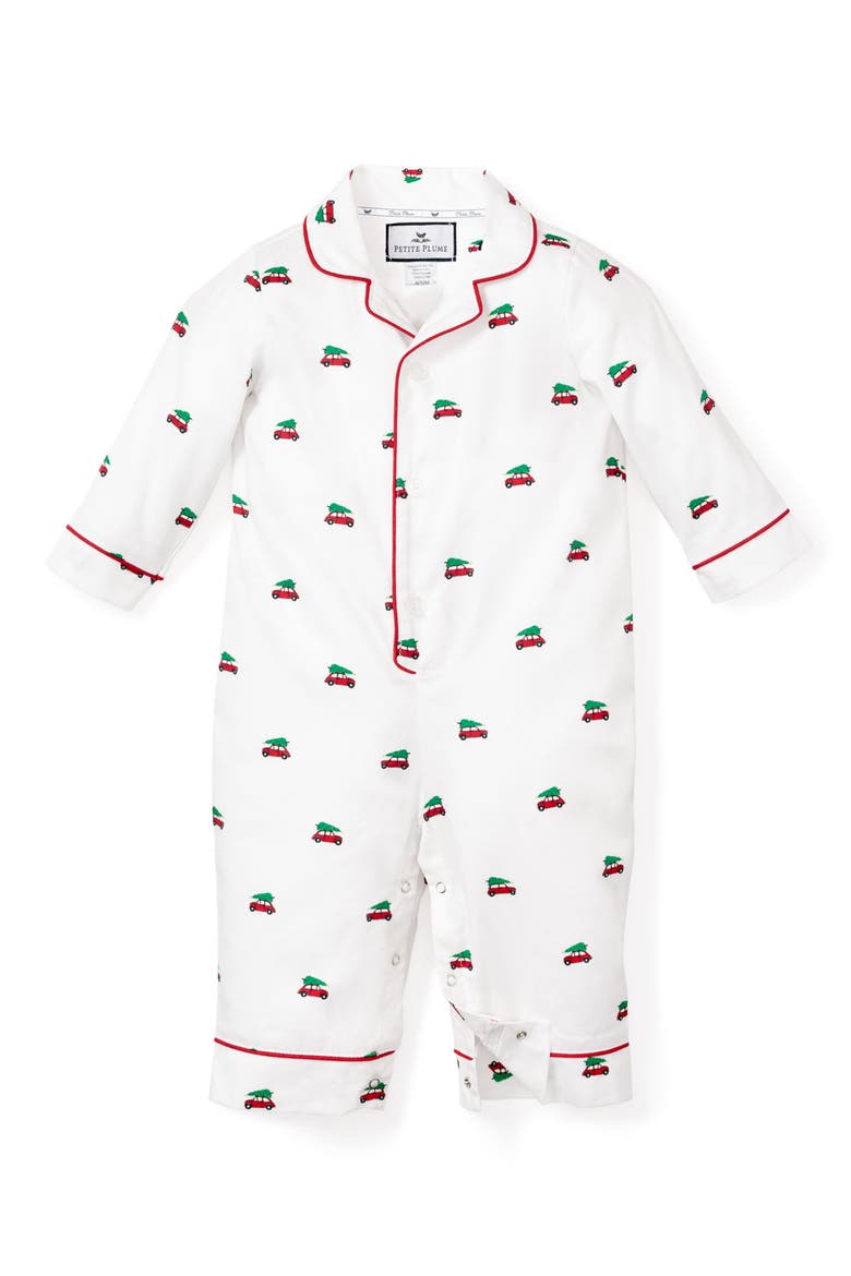 Holiday Journey Cotton Blend Romper, Main, color, WHITE