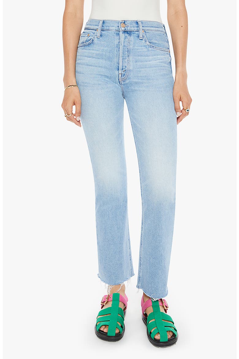 The Tripper High Waist Ankle Fray Flare Jeans, Main, color, LOOK MA NO HANDS
