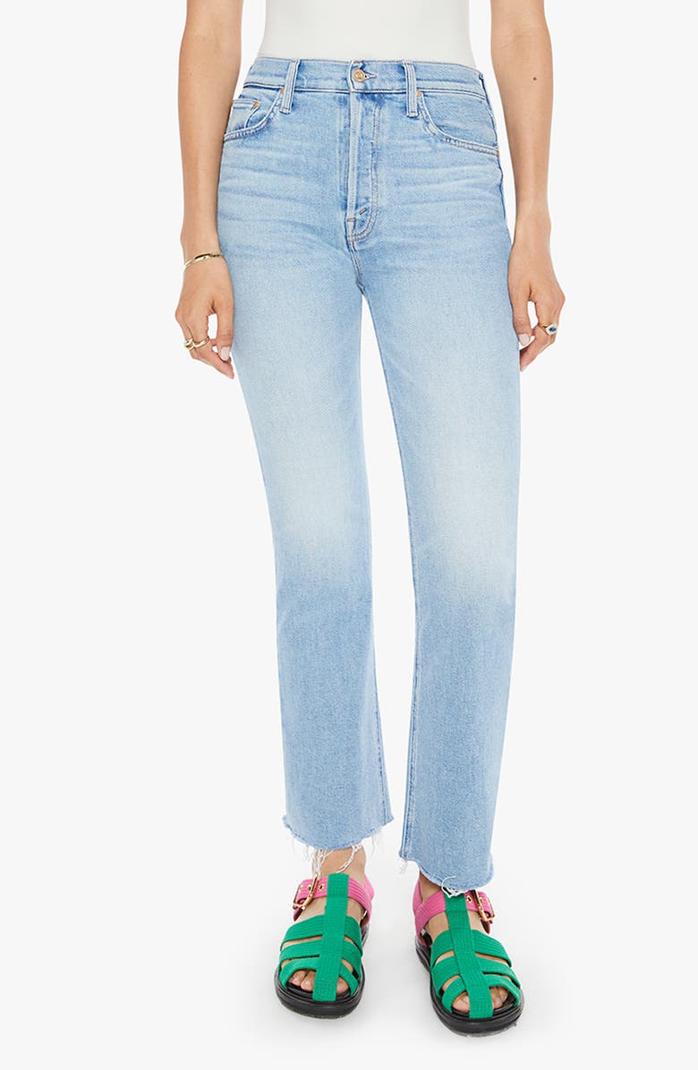 MOTHER The Tripper High Waist Ankle Fray Flare Jeans, Main, color, 