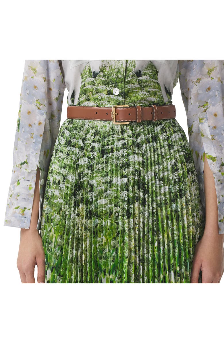 Burberry Topstitch Leather Belt, Alternate, color,