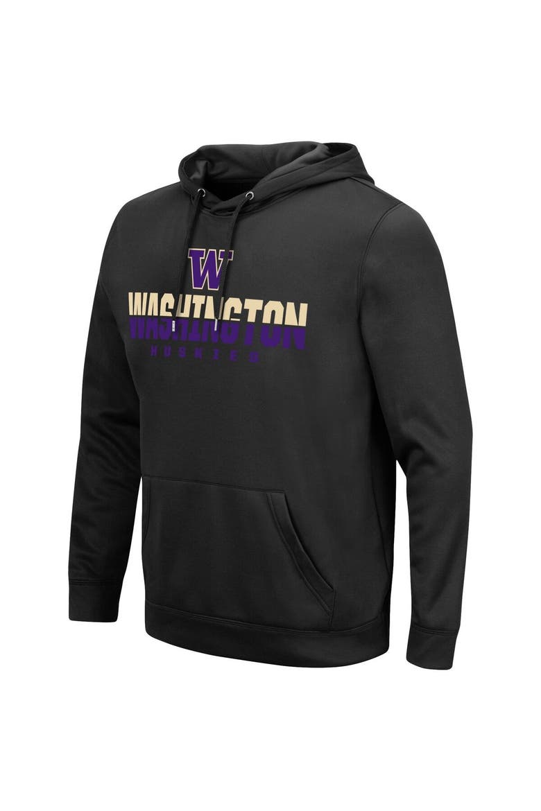 Men's Colosseum Black Washington Huskies Lantern Pullover Hoodie, Alternate, color, Black
