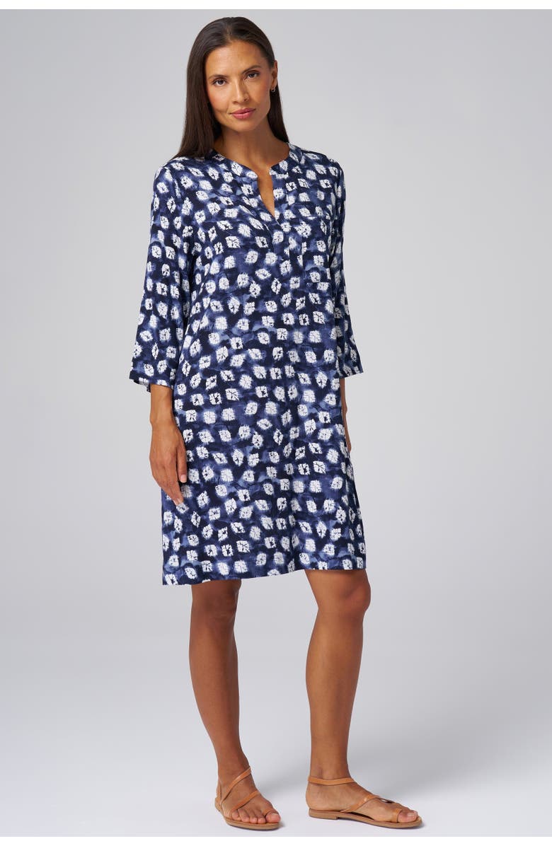 Franne Golde Paloma Shibori Print Dress, Main, color, Indigo