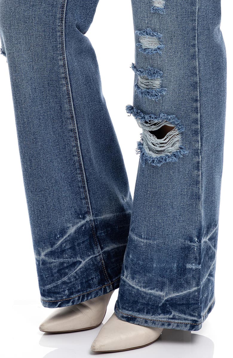 1822 Denim Distressed High Waist Bootcut Jeans, Alternate, color,