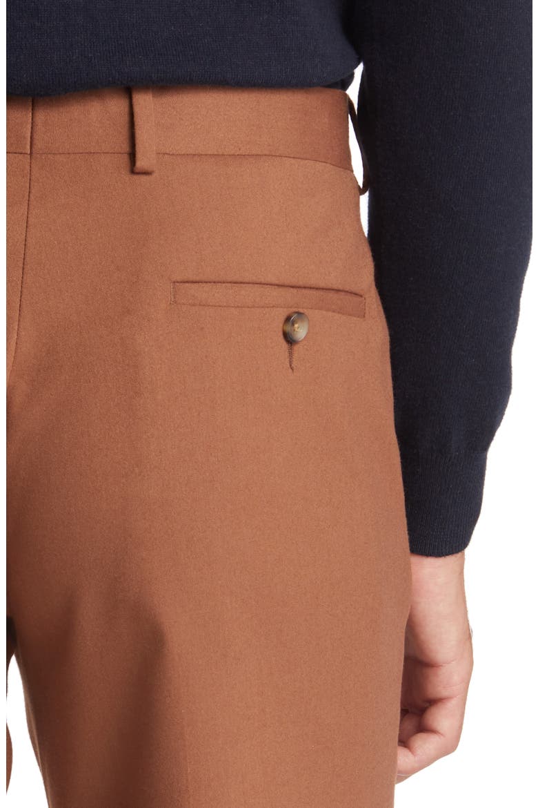 Trim Fit Stretch Flat Front Trousers, Alternate, color, RUST ARGAN OIL