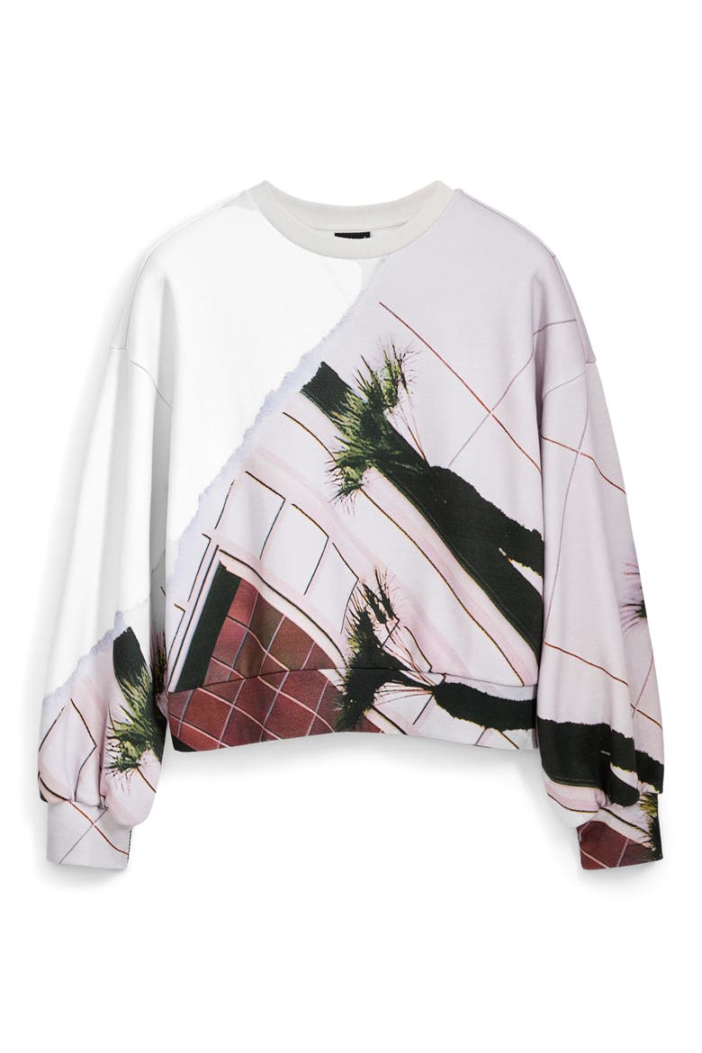 Abstract Print Crewneck Sweatshirt, Alternate, color, MATERIAL FINISHES