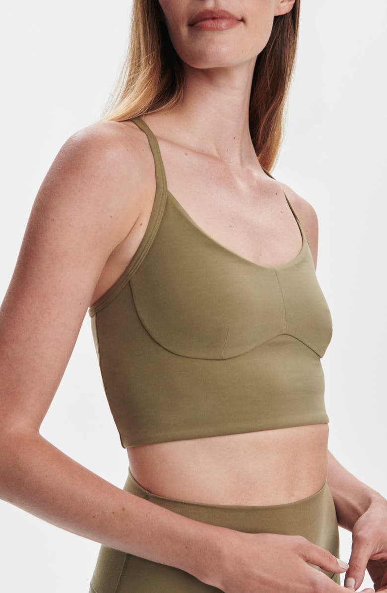 Varley Always Surrey Longline Sports Bra, Alternate, color, Dusky Green