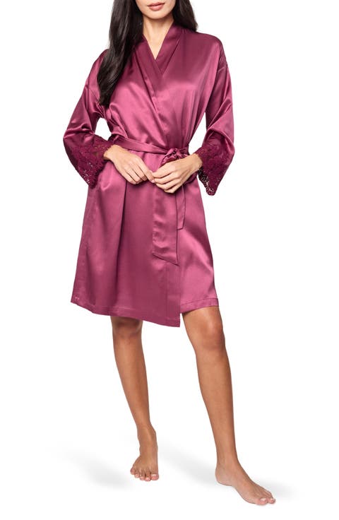 Lace Trim Mulberry Silk Robe